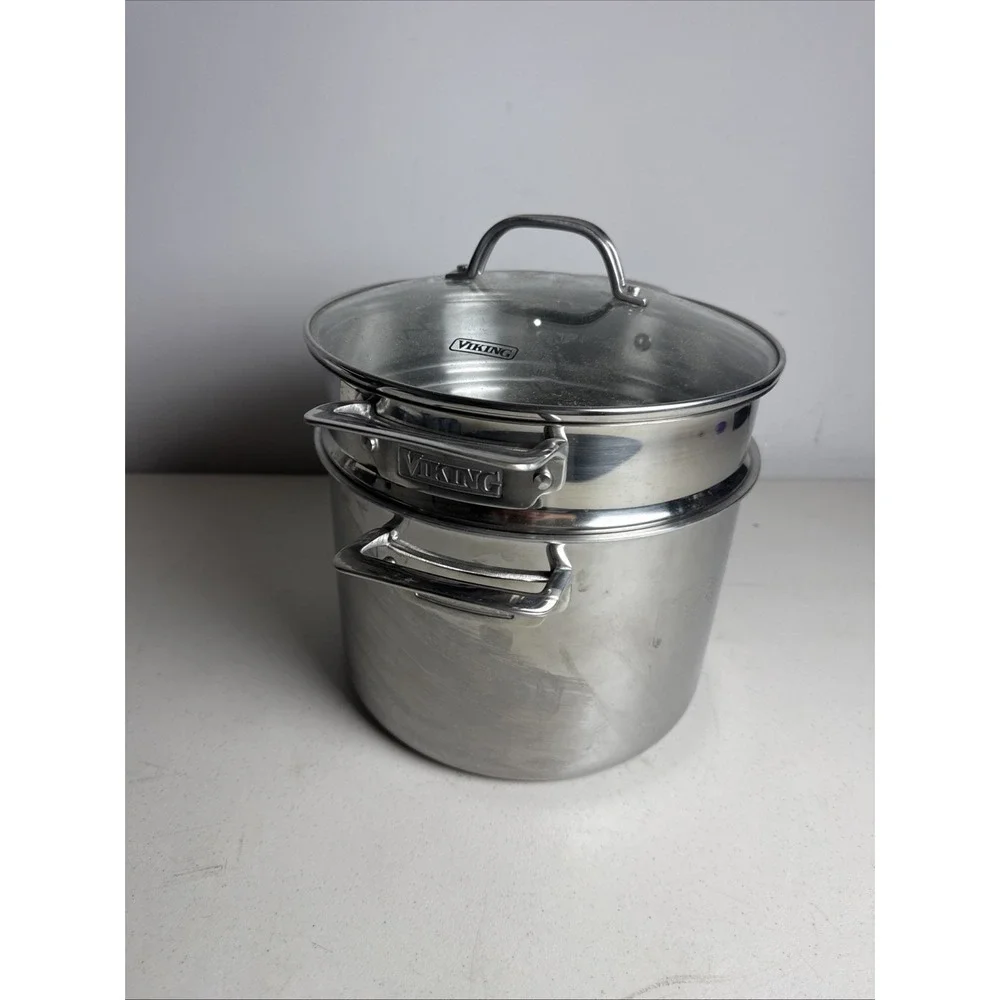 Viking 3 ply Stock Pot Pasta Strainer 8-QT, 7.6L 18/8 Stainless Steel 3 Set